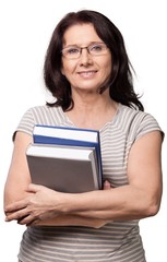 woman holding books