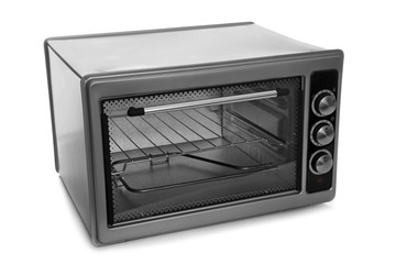 Modern electric oven on white background