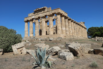 Resti archeologici alla valle dei templi. Sicilia, Italia