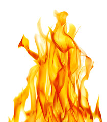 sparks of yellow bright fires on white
