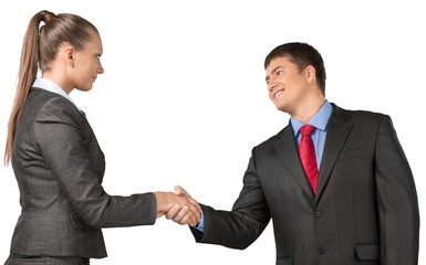 Portrait of Two Business People Shaking Hands