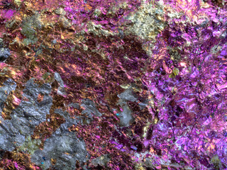 chalcopyrite rainbow colored texture macro