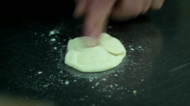 Cooking a dessert from puff pastry, 4k