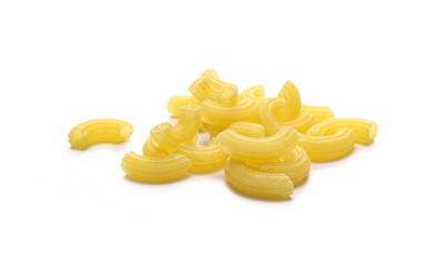 Macaroni pasta isolated on white background