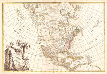 1762, Janvier Map of North America, Sea of the West