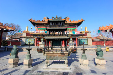 Fototapeta premium great buddha’s hall architectural landscape in the Dazhao Lamasery, Hohhot city, Inner Mongolia autonomous region, China