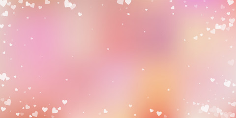 White heart love confettis. Valentine's day vignet