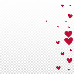 Red heart love confettis. Valentine's day gradient