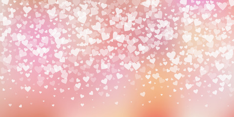 White heart love confettis. Valentine's day gradie