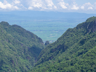 Fototapeta na wymiar Scenic view landscape of mountains in northern thailand.