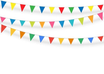 Fototapeta premium Celebrate party flags isolate and space for graphics design. Vector illustration