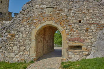 Fototapeta na wymiar Die Ruine der Burg Landskron steht im Oberelsass auf dem Landskronberg an der Schweizer Grenze in der französischen Gemeinde Leymen.