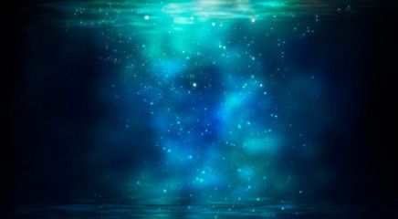 The depth of the sea water, the ocean floor, the rays of the sun through the water, the underwater world, the sea scene. © MiaStendal