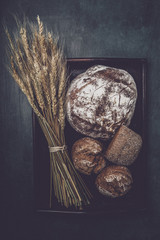 freshly baked bread on a moody background