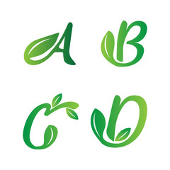 alphabet nature logo set