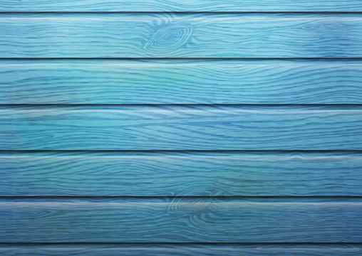 Wood texture. Wooden blue background. Vector illustration