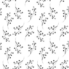 Cute watercolor floral seamless pattern. Back and 