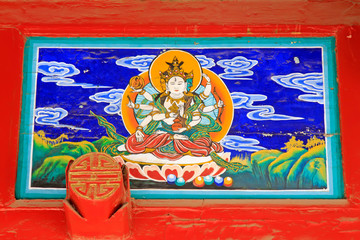 Coloured drawing or pattern in the temple