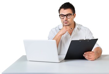 Designer working with laptop