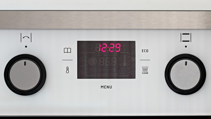 Regulators control and LCD display on the home kitchen appliances.