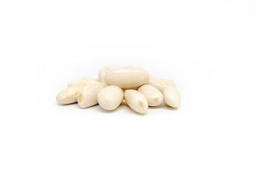 White Beans on White Background
