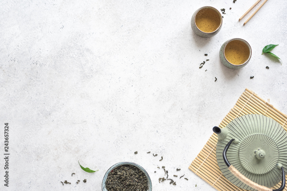 Wall mural green tea composition