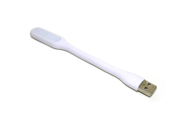 USB white plastic LED light bar, placed on a white background in a horizontal manner