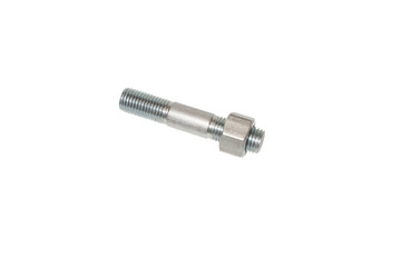 Isolated crone bolt with nut on a white background