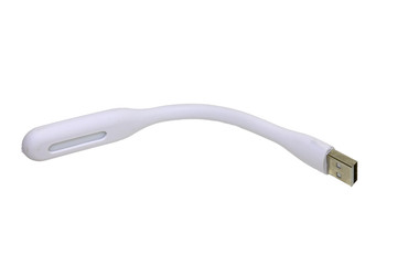 USB white plastic LED light bar, placed on a white background in a horizontal manner