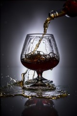 pouring brandy into a glass