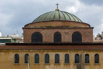 Fototapeta na wymiar Ancient Byzantine Orthodox Hagia Sophia Cathedral in the center of city of Thessaloniki, Central Macedonia, Greece