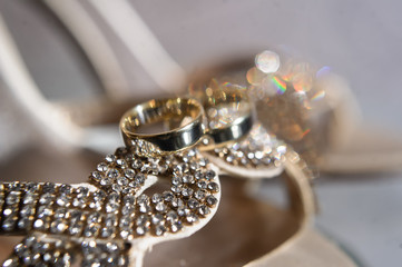 Wedding rings, close-up, gold