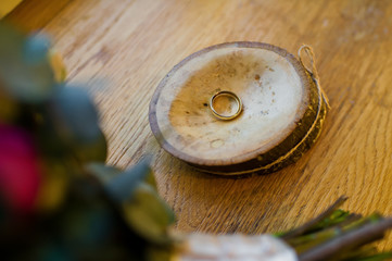 Wedding rings, close-up, gold