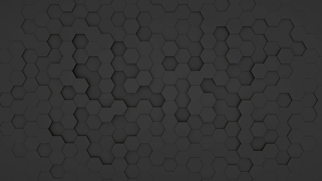 Clear pattern abstract background hexagon black, technology concept connections.