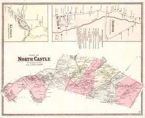 1867, Warner and Beers Map of North Castle and Armonk, Westchester, New York