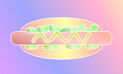 hot dog. vector illustration of fast food