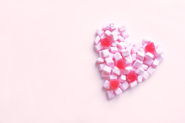Marshmallow candy pink heart