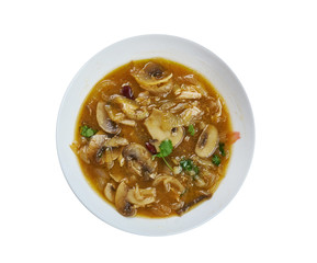 Caramelized Onion, Fennel,  Mushroom Soup