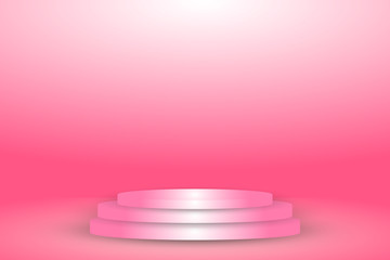 soft pink stage on wall banner and  studio room background