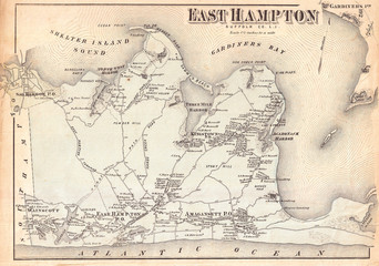 1873, Beers Map of East Hampton, Long Island, New York