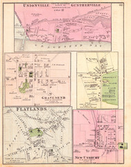 Fototapeta na wymiar 1873, Beers Map of Gravesend, Flatlands, New Utrecht and Unionville, Brooklyn, New York City