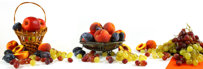 Large-format panorama with fruit on a light background