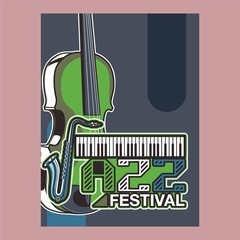 Jazz music, poster background template