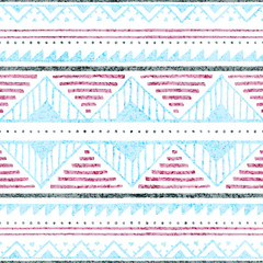 Seamless ethnic pattern. Grunge texture. Tribal and Aztec motifs. Print for textiles. Vector illustration.