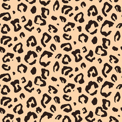 Vector seamless pattern with leopard skin. Endless modern background.