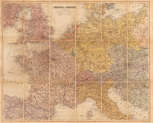 1895, Stanford's Pocket Map of Europe