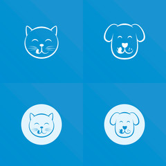 Cat and dog vector icons