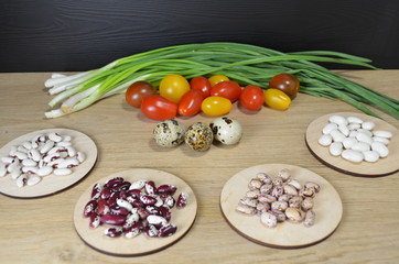 Beans of different varieties on the table