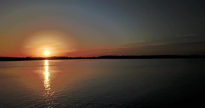 Beautiful view from the top of the river and sunset