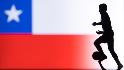 Chile National Flag. Football, Soccer player Silhouette